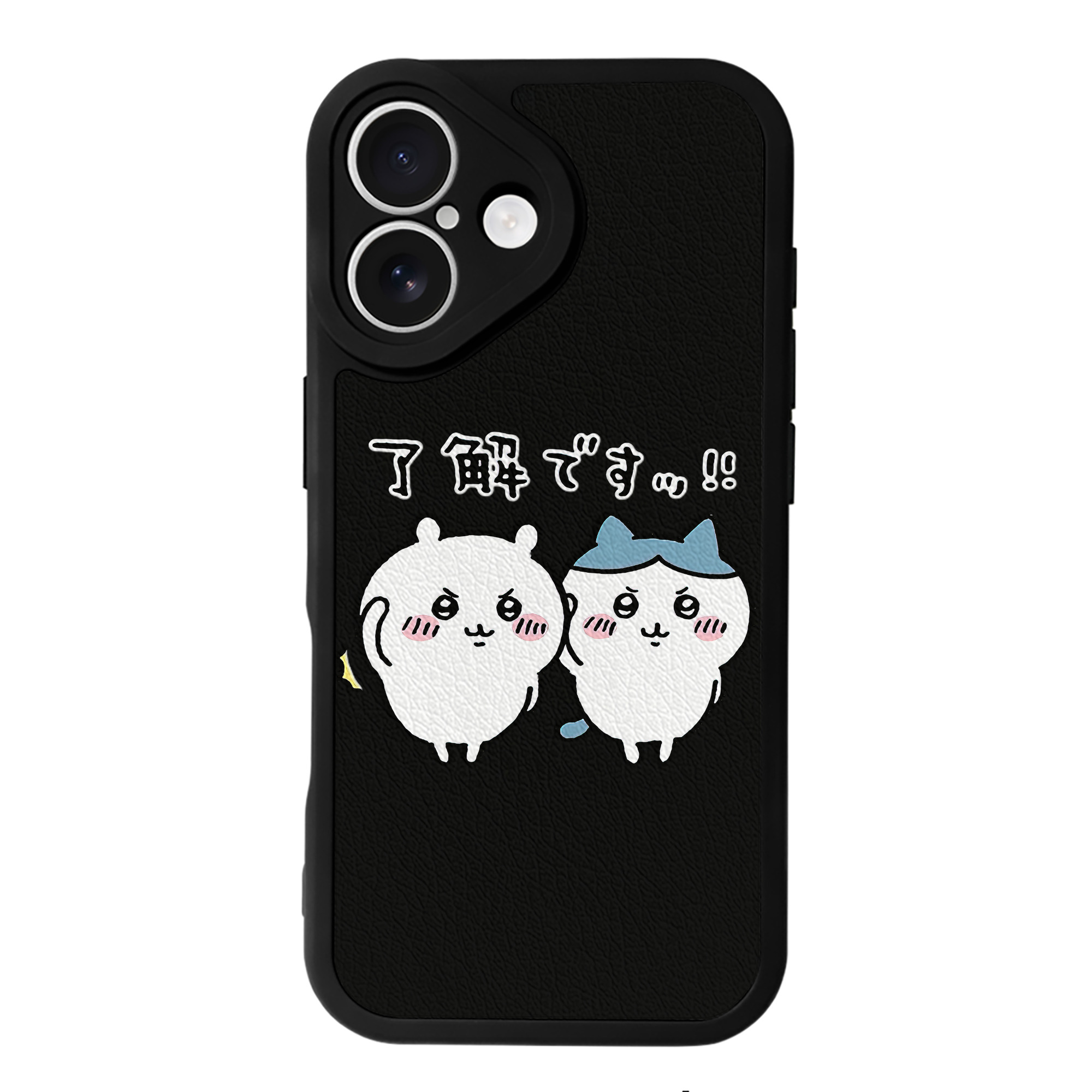 （画像用） ちいかわ ハチワレ Chii-kawa hachiware 【iPhone 16シリーズ対応】シリコンスマホケース（レザー調） 材質：シリコン